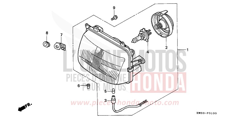 HEADLIGHT for Dominator 250 TRAD BLUE METALLIC (PB171) from 1990